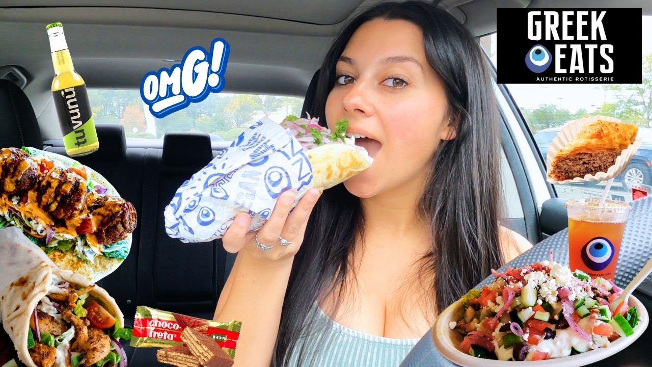 I Tried Authentic GREEK Food for the First Time- Gyro, Falafel, Baklava & more!