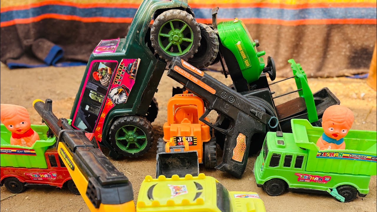 Mahindra Thar और ट्रैक्टर को हुई लड़ाई😱|| mini Thar || kitchen || dumper || mini car 🚗 || toy #jcb 