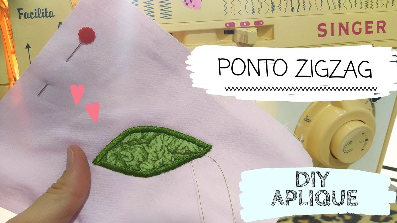 Накладная аппликация строчкой ЗИГЗАГ | Бытовая машина SINGER | пошаговая вышивка