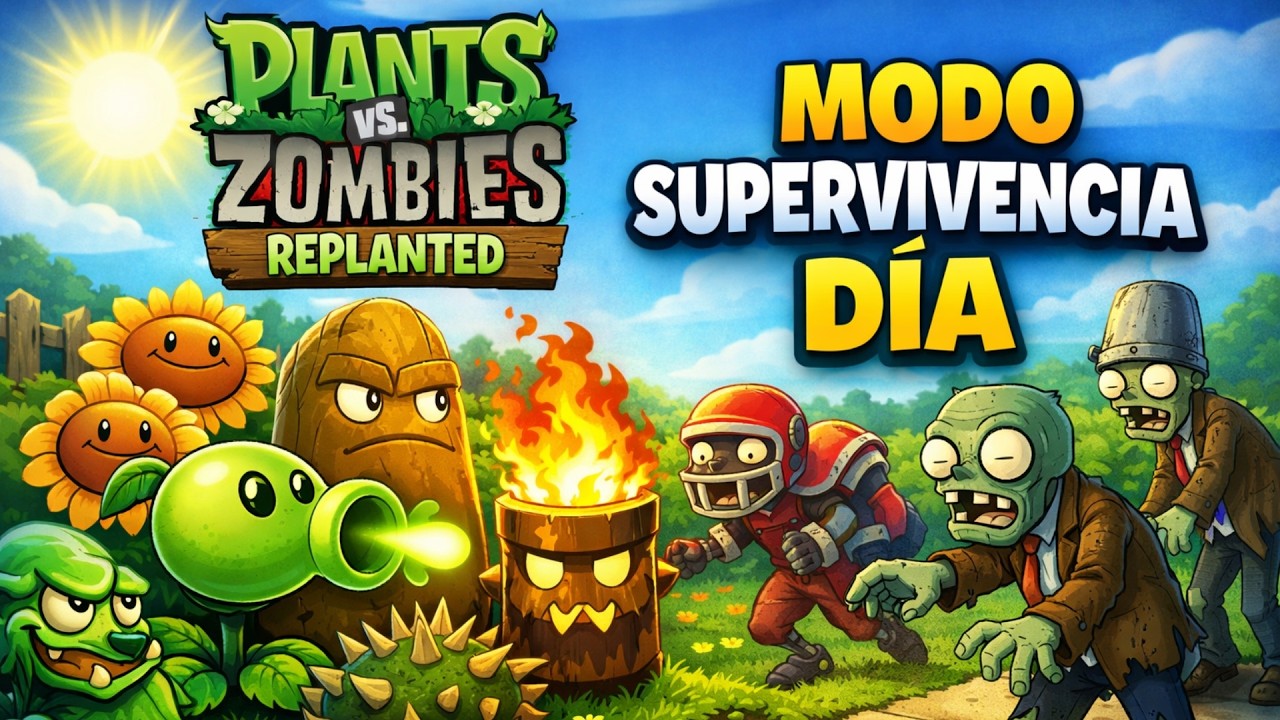 Supervivencia Día en PVZ Replanted 🌻 | Aguanto Oleadas Cada Vez Más Difíciles