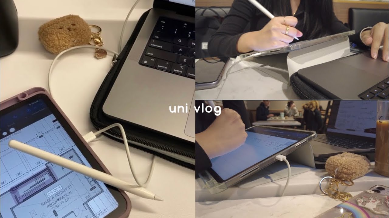 uni study vlog 👩🏻‍💻  productive days, studying at a café, library, engineering, skincare unboxing