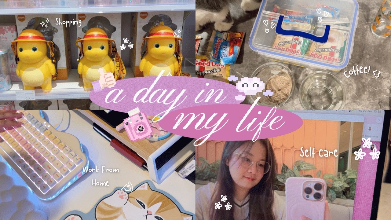 A DAY IN MY LIFE 🌧️🎀 : Work From Home, Cats, Shopping & More! ⋆‧°𓏲ּ𝄢