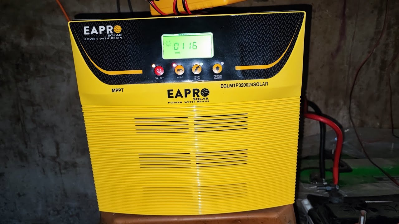 घर का लोड टेस्ट वीडियो Eapro 3200 3KVA 24V 100A MPPT Solar PCU