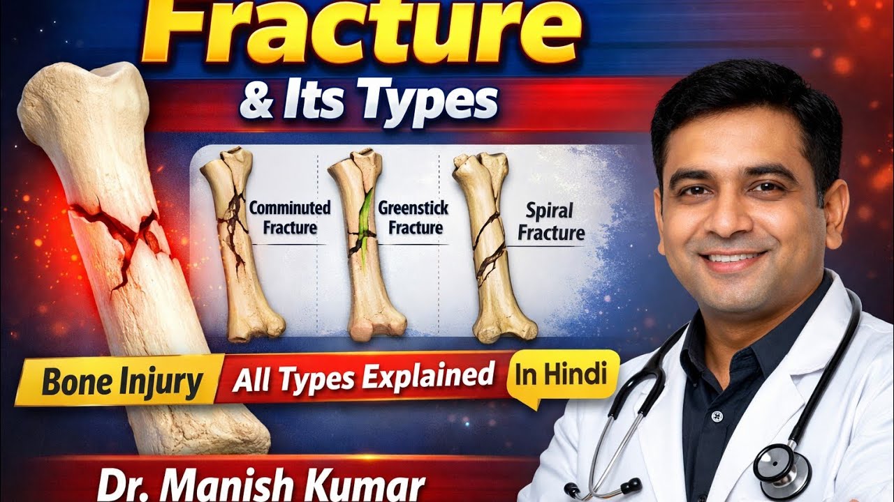 Bone Fracture & Its Types | Greenstick, Comminuted, Spiral Fracture Explained BY:-DR .MANISH KUMAR 