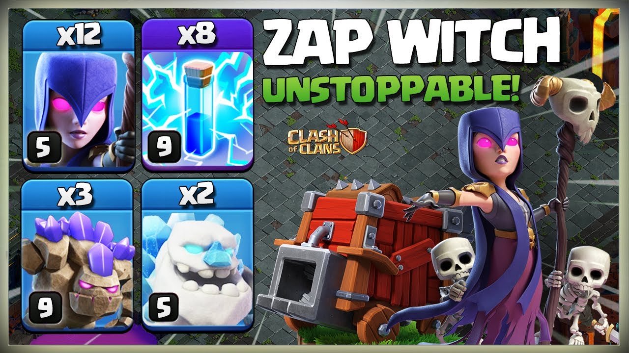 Unstoppable! Easiest Th12 Zap Witch | Th12 Zap GoWitch IG | Easiest TH12 3 Star Attack Strategy CoC