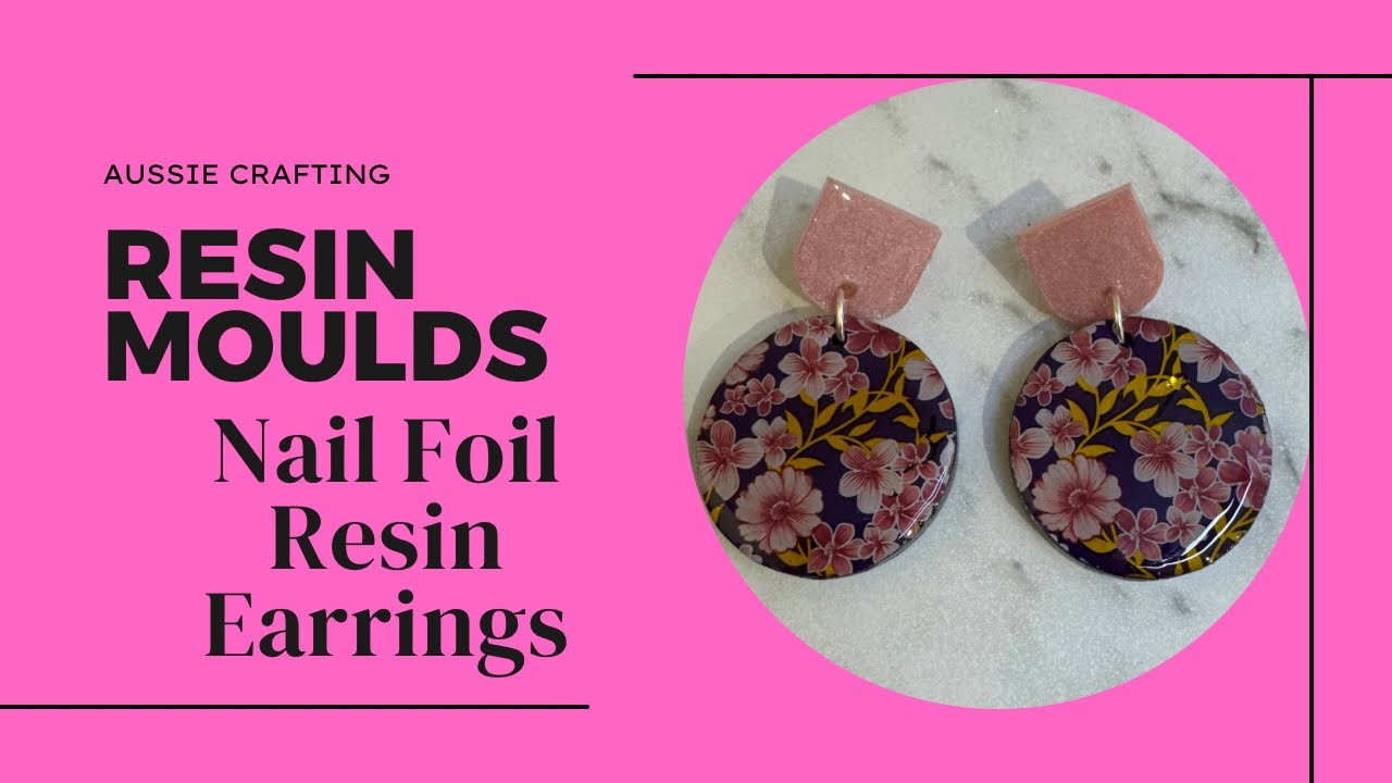 Resin Earrings using NAIL Foils #craft #cute