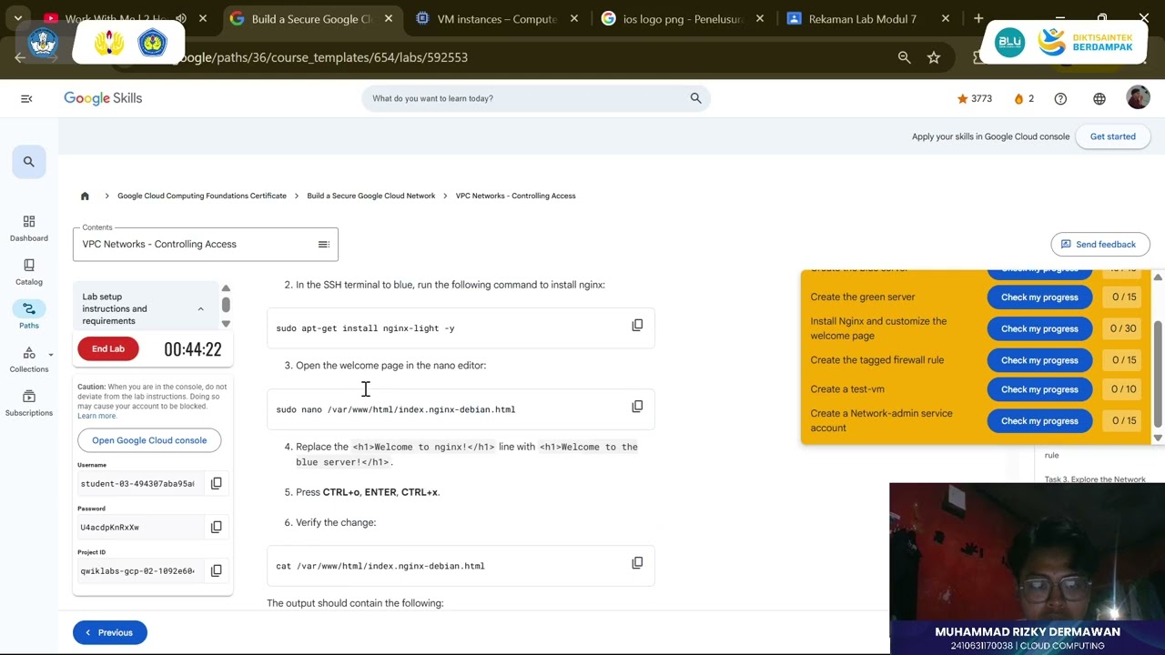 Lab 3 – VPC Networks: Controlling Access | Google Cloud Computing Foundations
