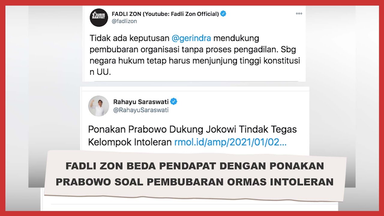 Fadli Zon Beda Pendapat dengan Ponakan Prabowo Soal Pembubaran Ormas