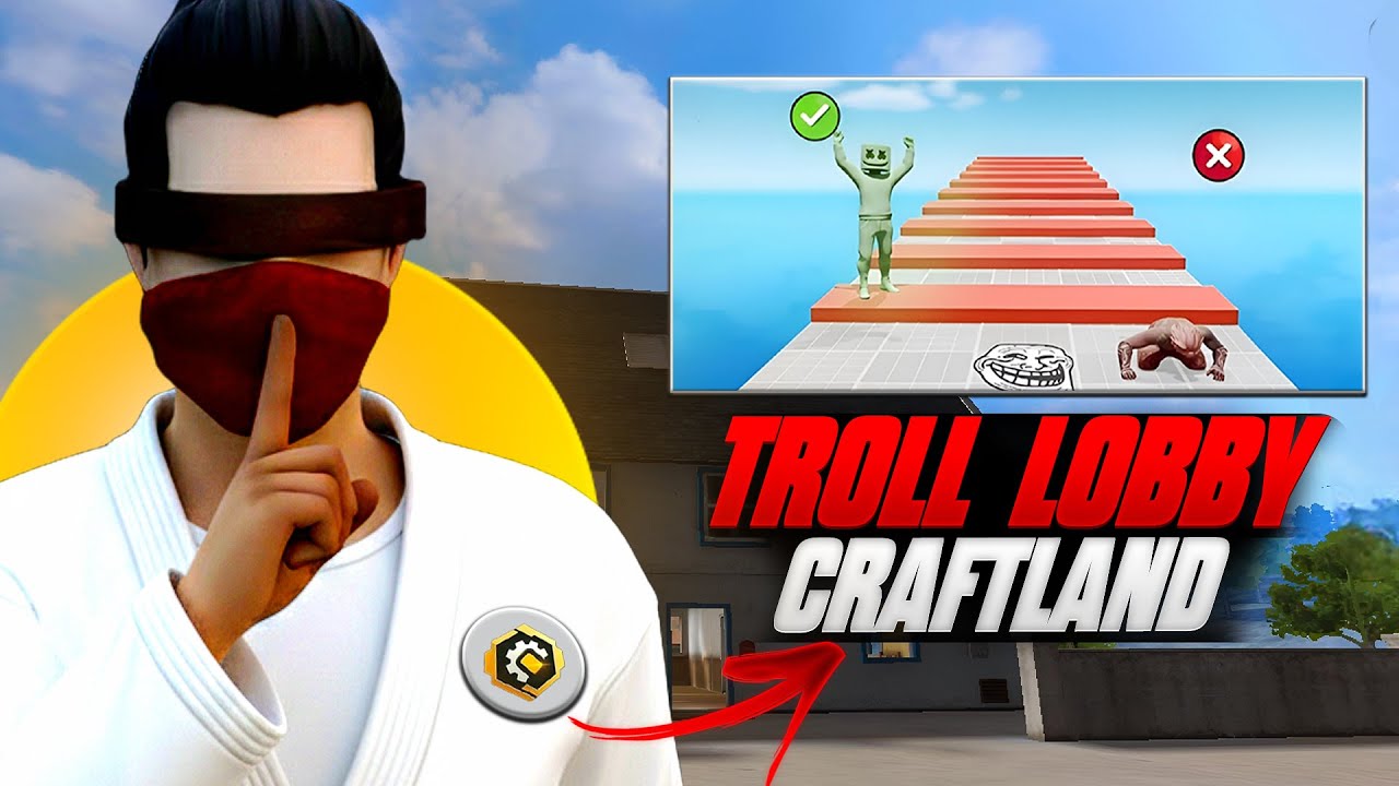 Playing CRAFTLAND for | 24 HRS 😎 |  Troll LObby is  NEXT level | मैं हंस हंस के पागल हो गया  | #ff