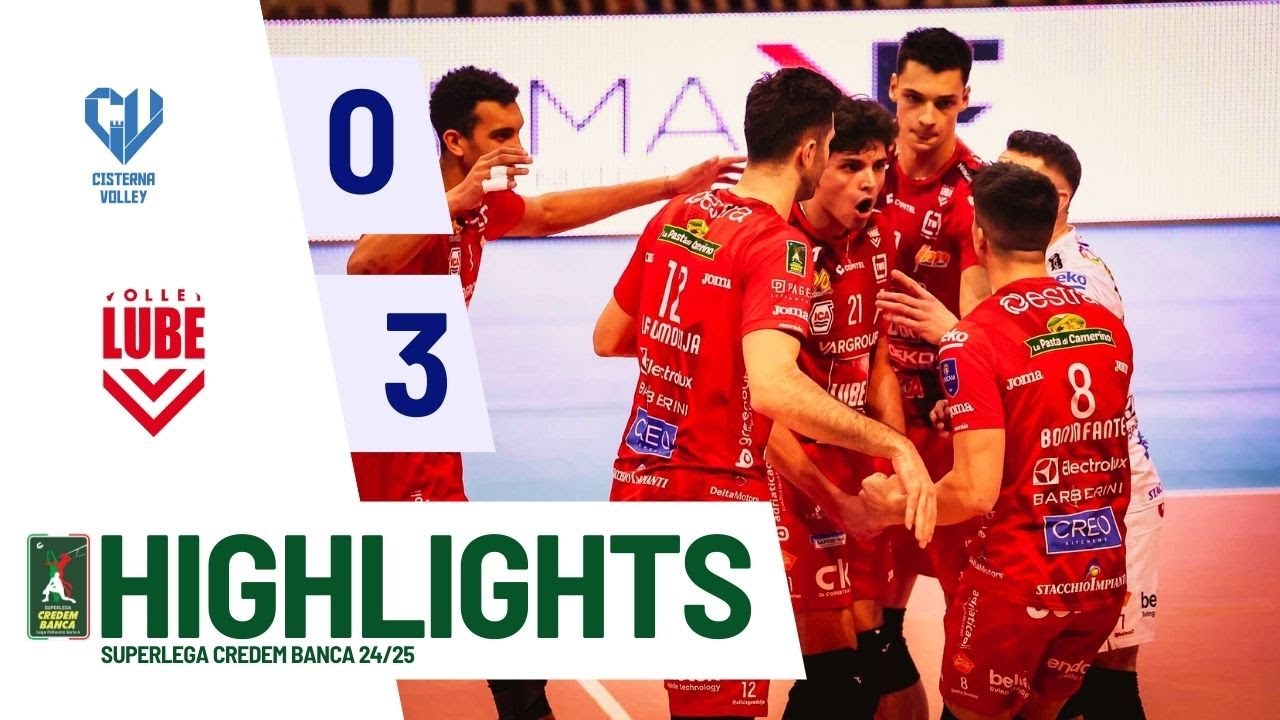Cisterna Volley vs. Cucine Lube Civitanova - Superlega Credem Banca VBTV Match Highlights