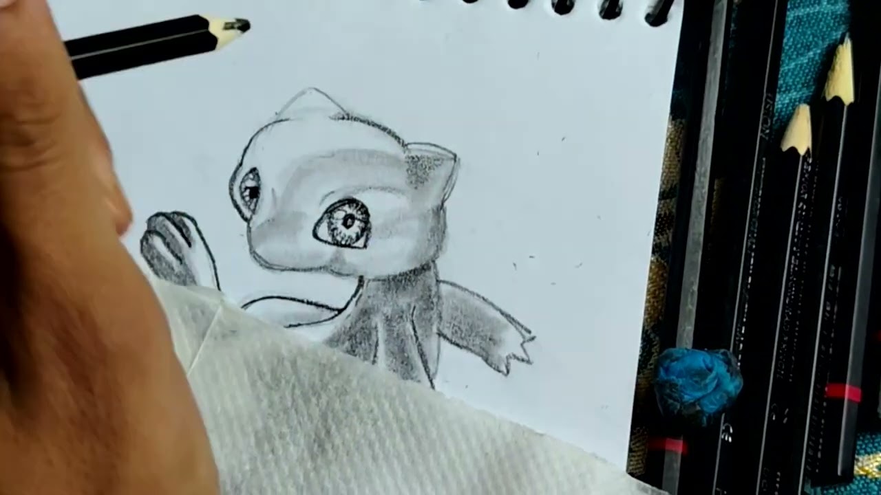 Let’s Draw Mew | Pokémon Art Tutorial 🎨#drawing #youtubeviralvideo 