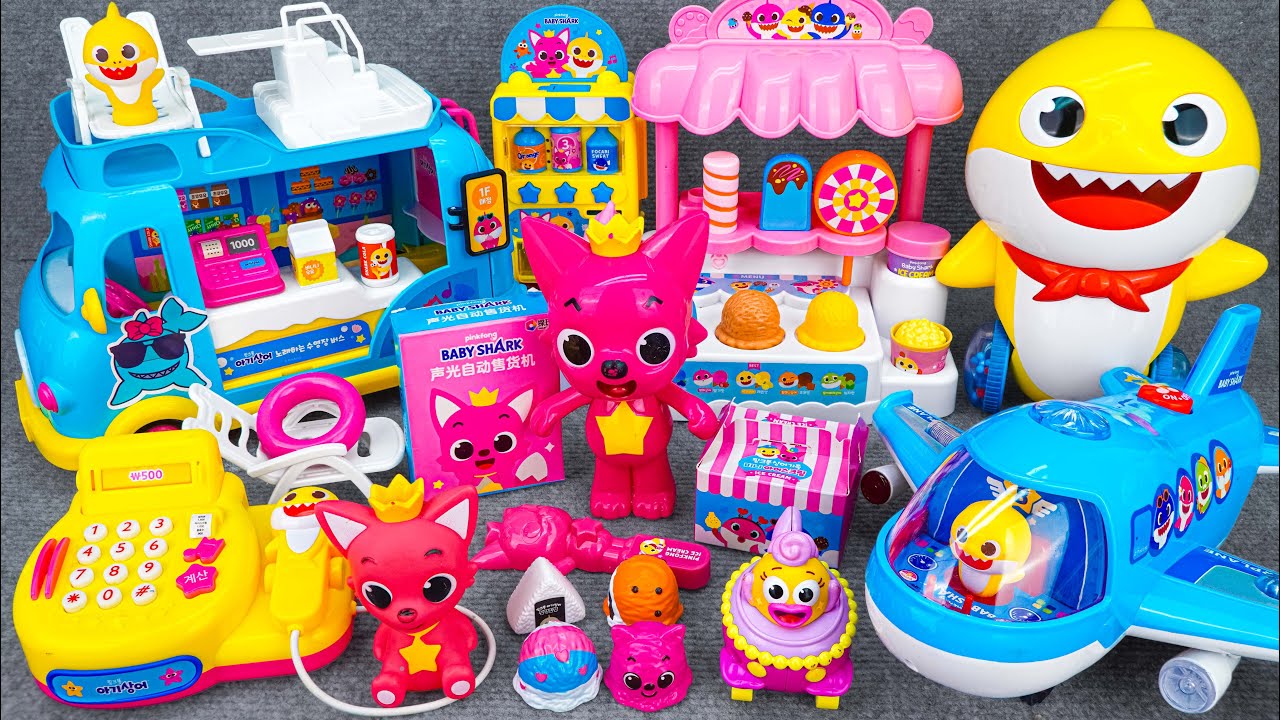 Satisfying Unboxing & Review Miniature Pinkfong Ice Cream Shop Playset | ASMR