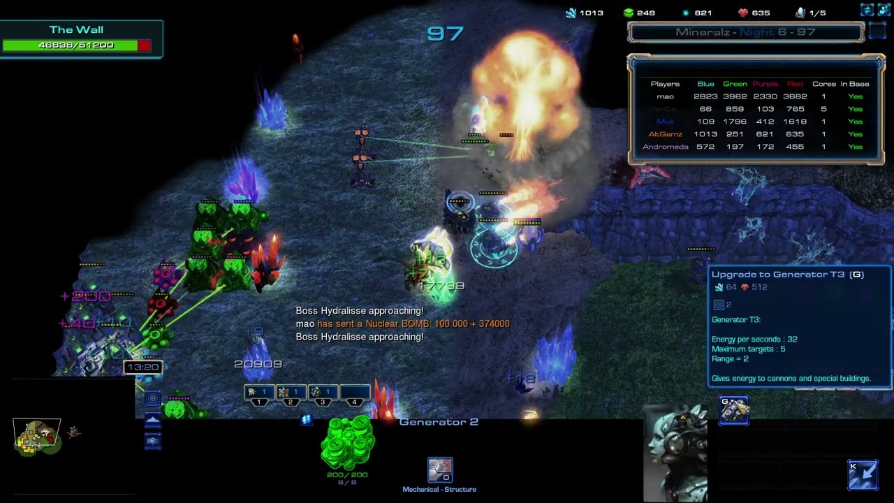 Mineralz Evolution - SC2 arcade - 5 player Hell+Mutators - Heal role POV