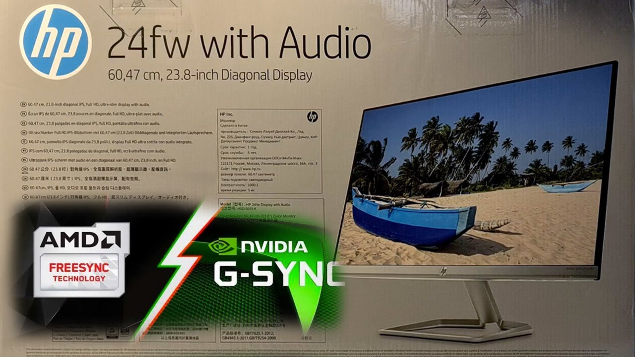 AMD FreeSync en Monitor HP 24fw con altavoces integrados Unboxing Review