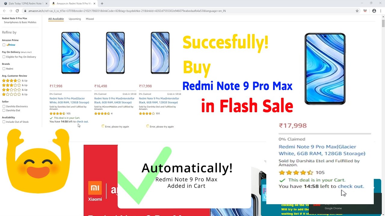 How to Buy Xiaomi Redmi Note 9 Pro Max in Flash Sale | 101% WORKING | Live Proof of Buying