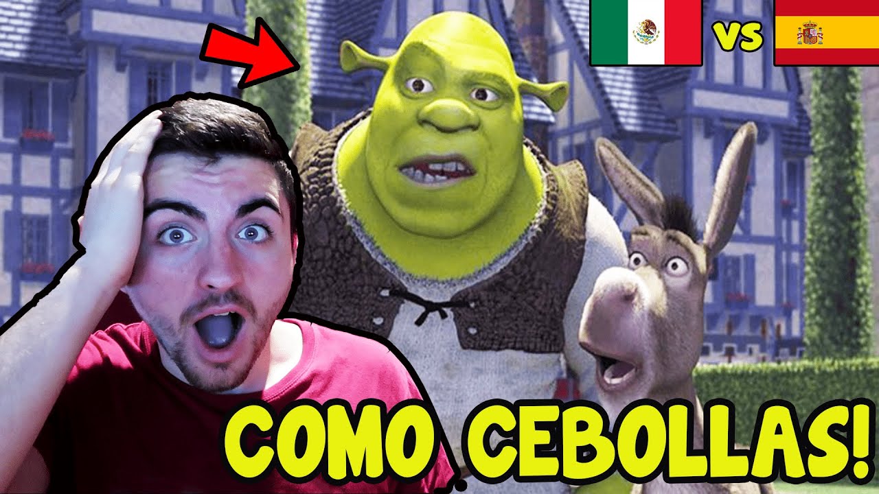 ESPAÑOL REACCIONA a DOBLAJE LATINO vs CASTELLANO de SHREK | LOS OGROS SON COMO CEBOLLAS 🤣🤣