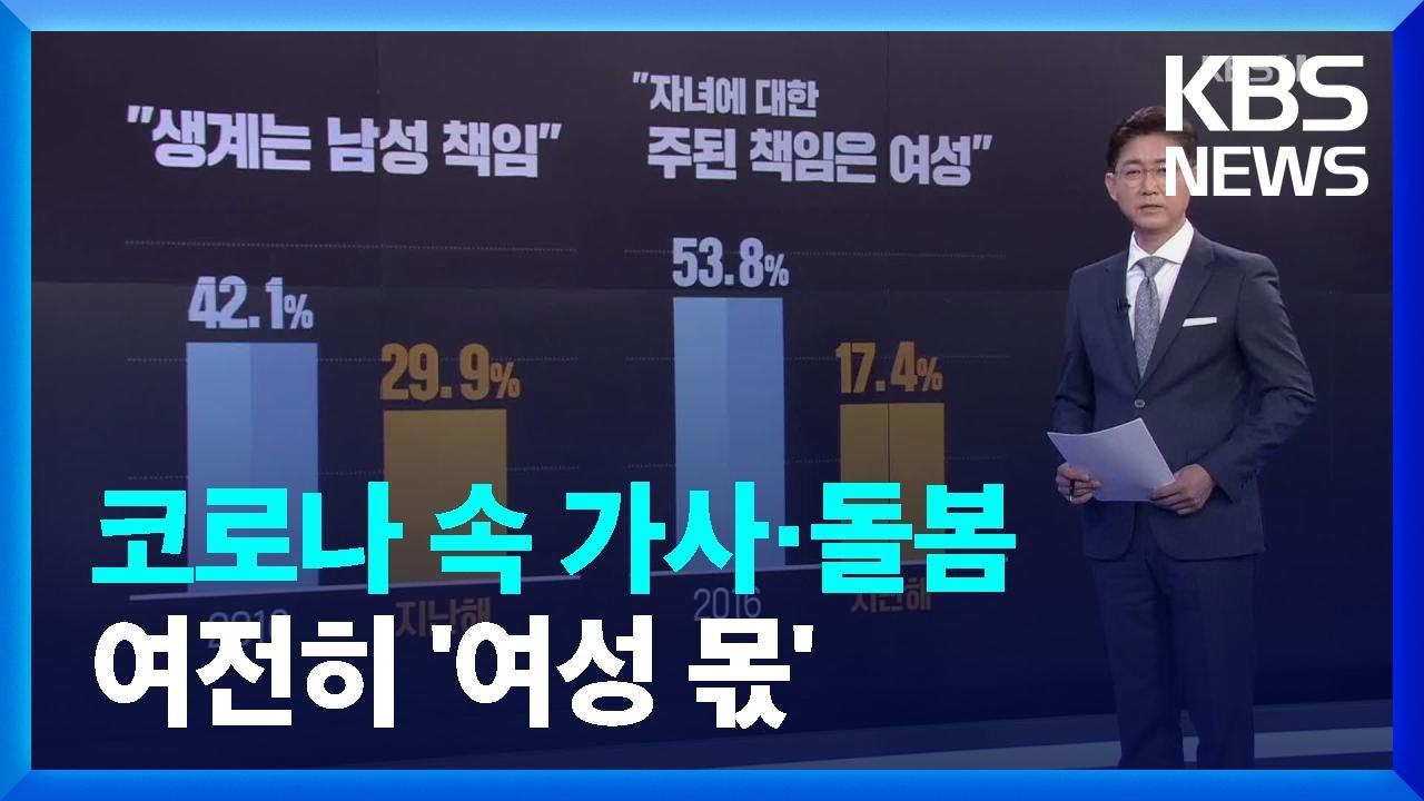 코로나 속 가사&middot;돌봄 여전히 &lsquo;여성 몫&rsquo; / KBS  2022.04.19.
