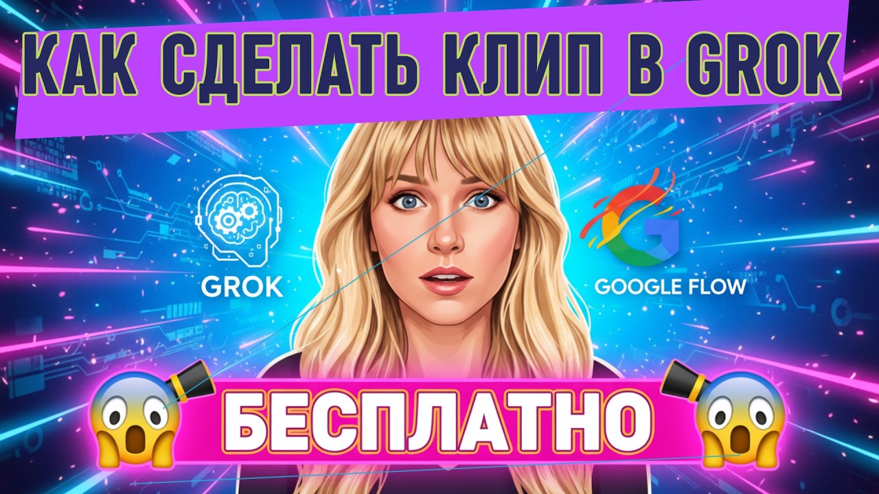 Бесплатный клип через нейросети &mdash; Grok + Google Flow + монтаж |Полный гайд 2026 😱🎬