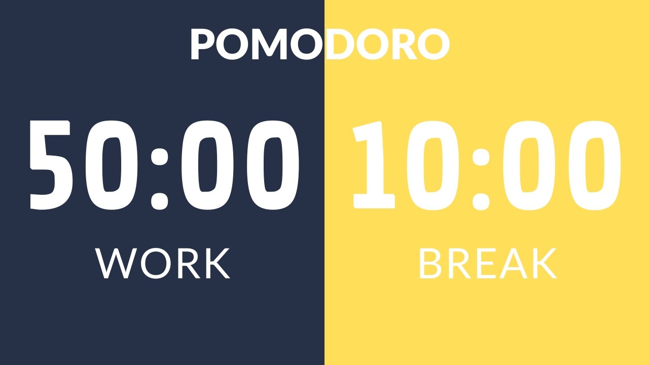50/10 Pomodoro Timer | Deep Work & Full Concentration