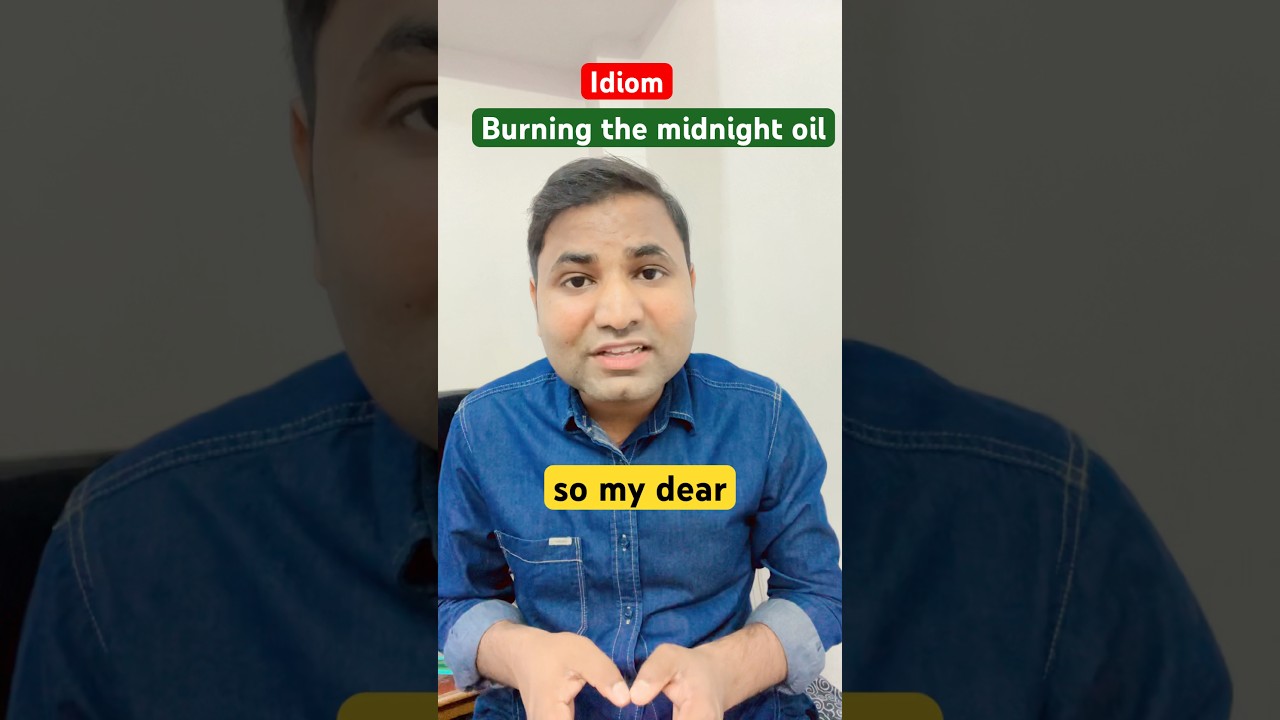 English Idiom “Burning the Midnight Oil” 🌙💬 | Speak English Naturally 🌟  