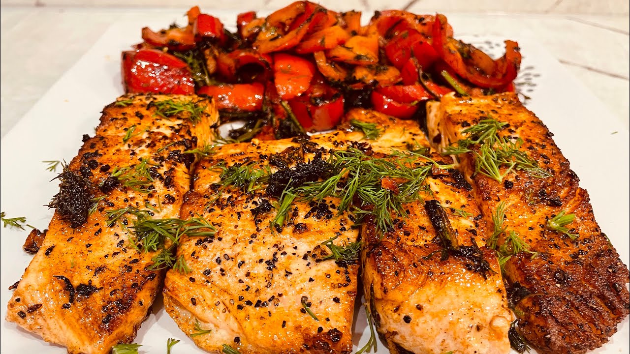 Delicious salmon recipe/ lemon garlic salmon recipe/ salmon with lemon dill leaves