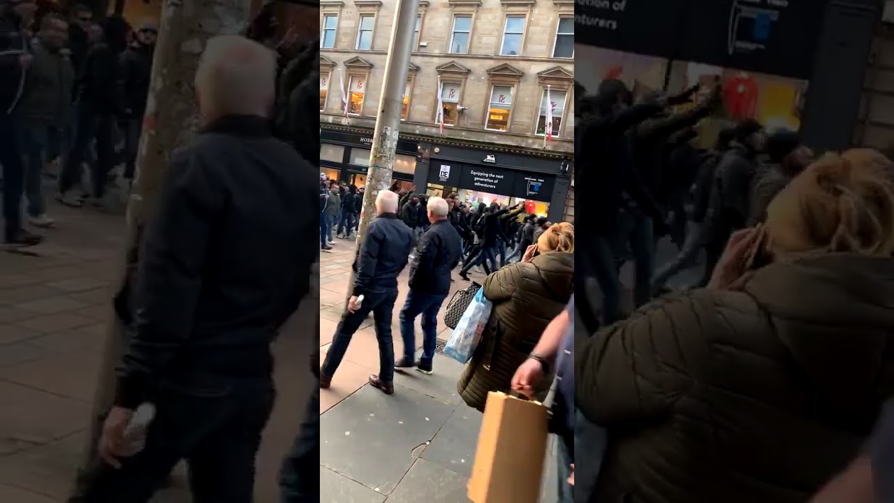 Hitler youth aka Lazio fans invading Glasgow @EuropaLeague