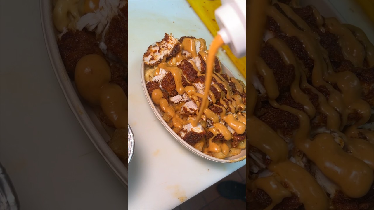 We’re addicted to the HALF FRIES HALF MACNCHEESE HOT CHICKEN from Fluffies in NJ & NYC!