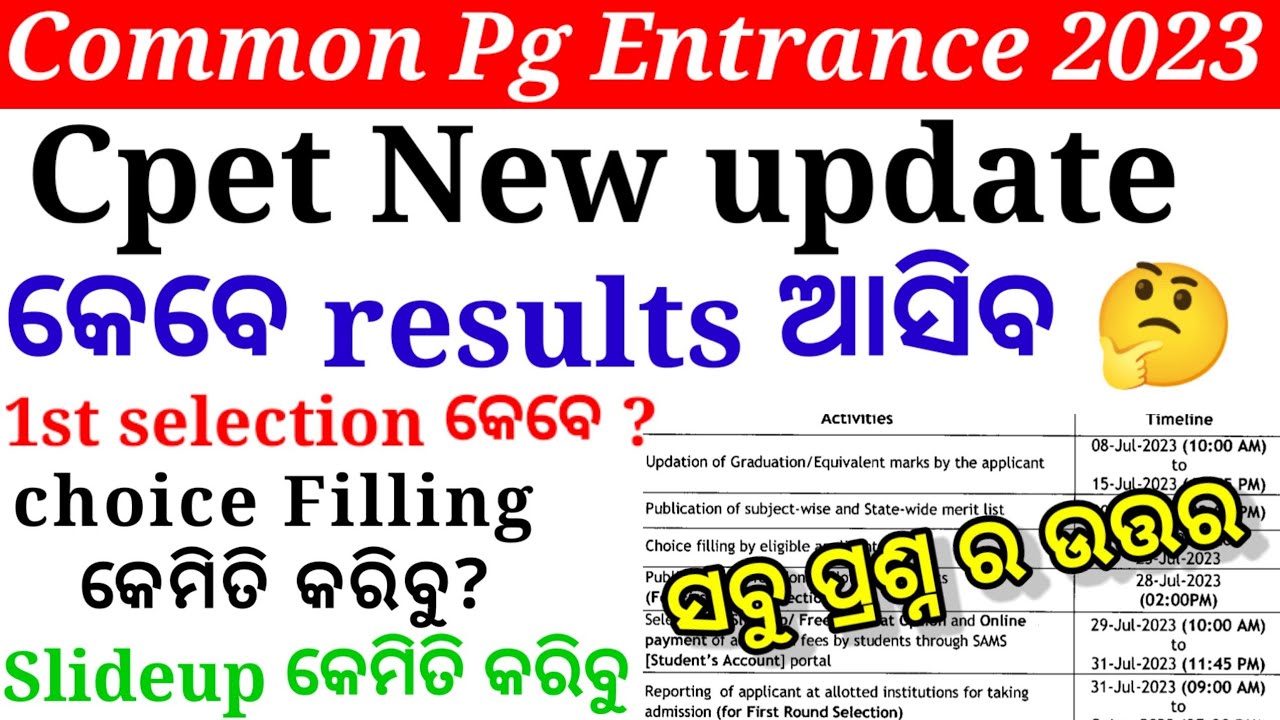 Common Pg Entrance Test 2023 | Cpet new update 2023 | Odia Pg Entrance 2023@missrout #cpet_2023