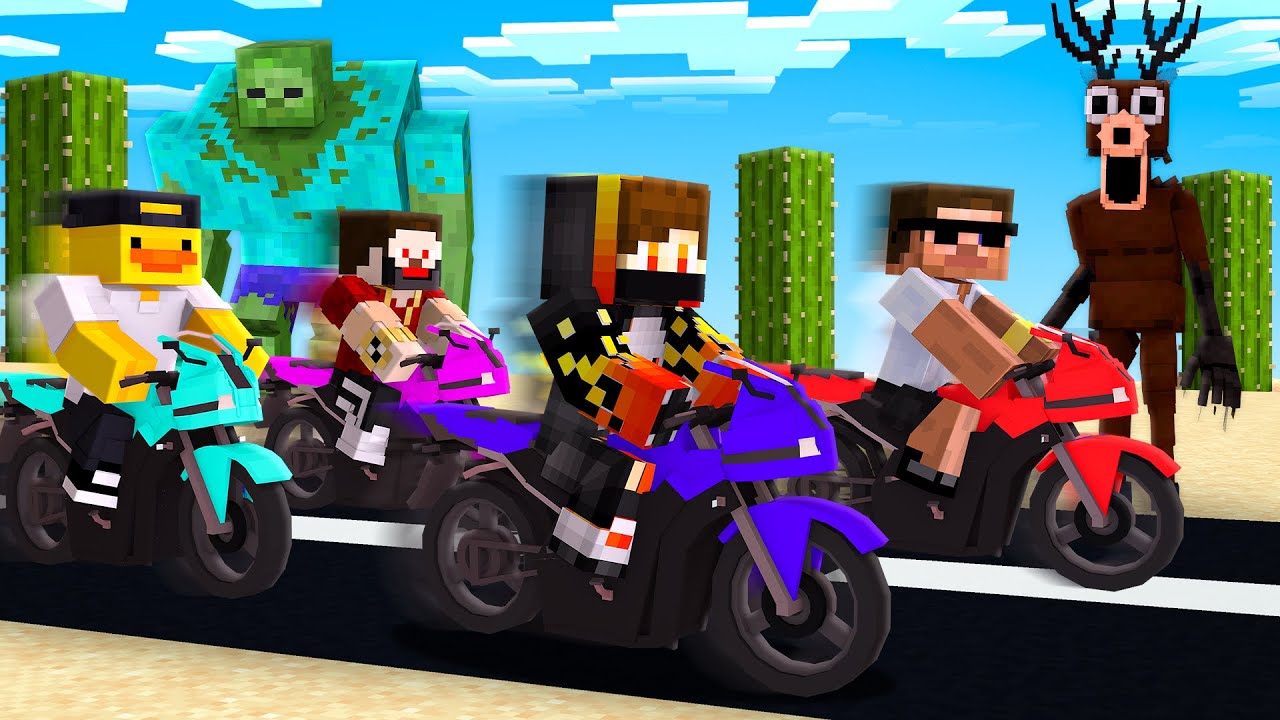 I went on a MOTORCYCLE TRIP with my FRIENDS in Minecraft!