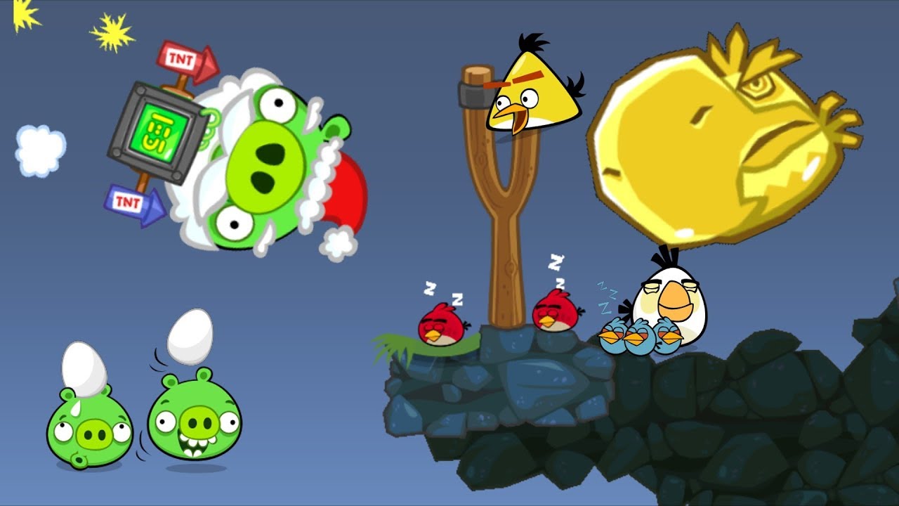 Bad Piggies - ANGRY BIRDS LOST TO KING PIG AND MIGHTY EAGLE!!