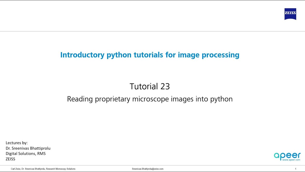 Tutorial 23 - Reading proprietary images in python