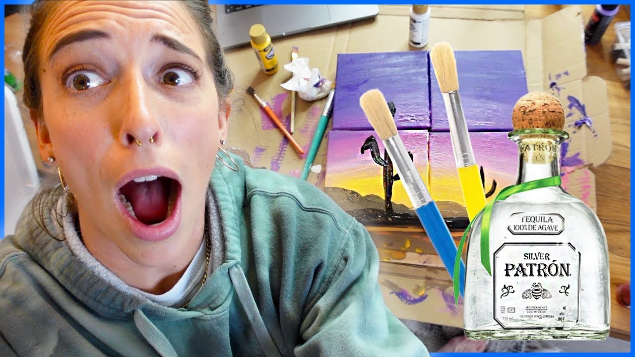 Following a Painting Tutorial--DRUNK!