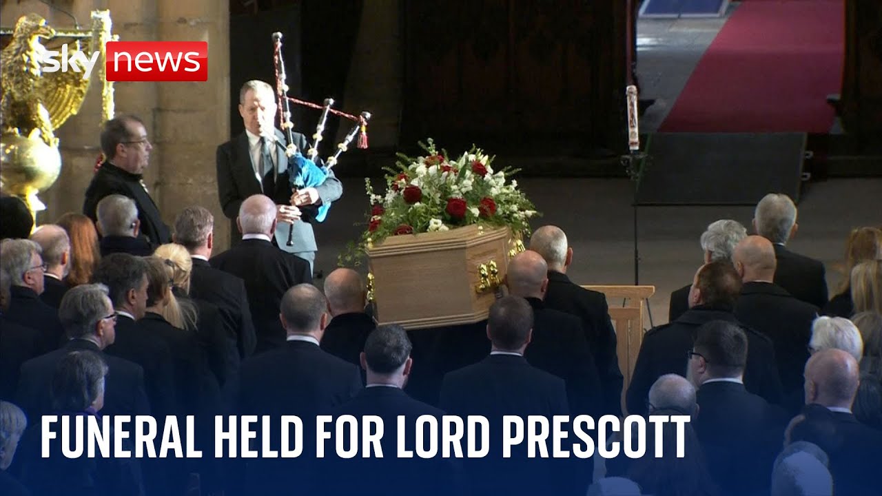 Tributes paid to former Labour Deputy PM Lord Prescott at his funeral in Hull