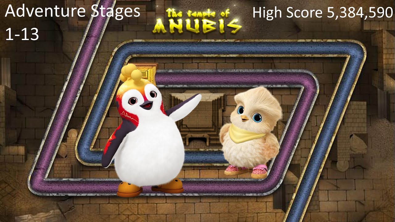 Zuma Temple Of Anubis All Adventure Stages 1-13 High Score 5,384,590 (Reupload)