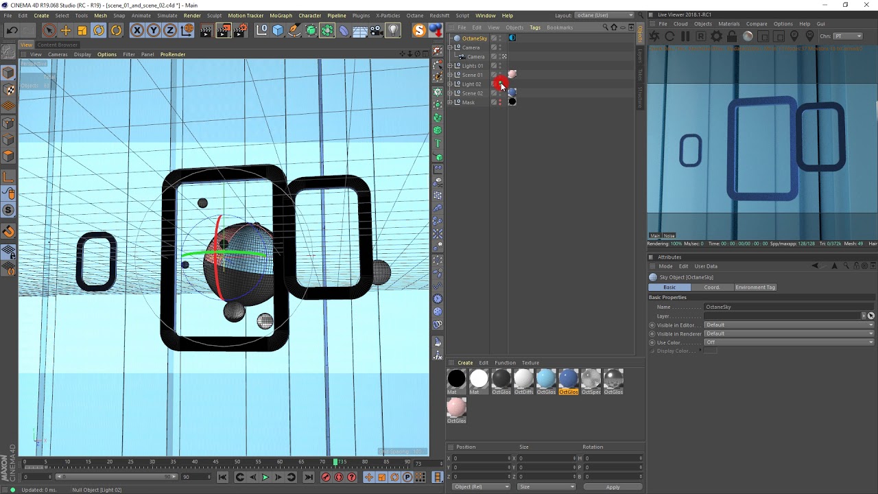 84. Видеоурок по Cinema 4D: Параллакс эффект экрана (Сцена в сцене)
