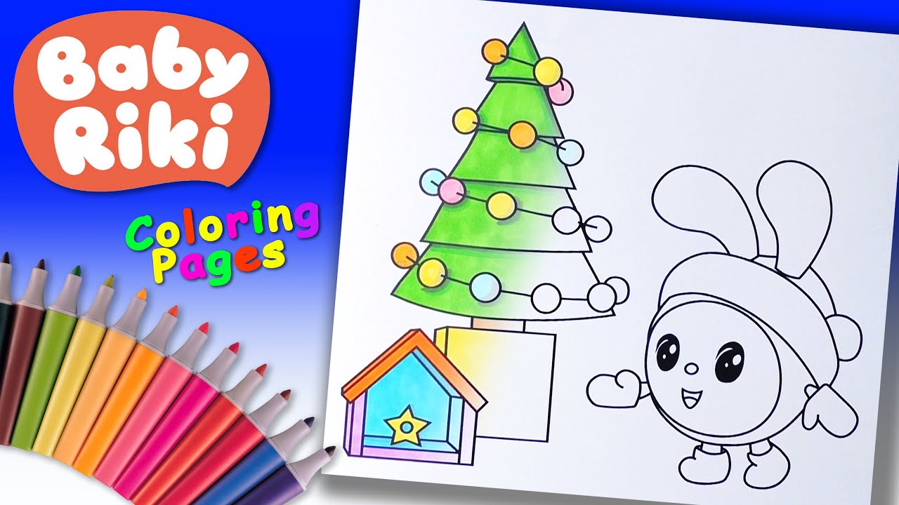 Babyriki Сhristmas Coloring pages For Kids. Babyriki Krash Cartoons Coloring for Kids 0+