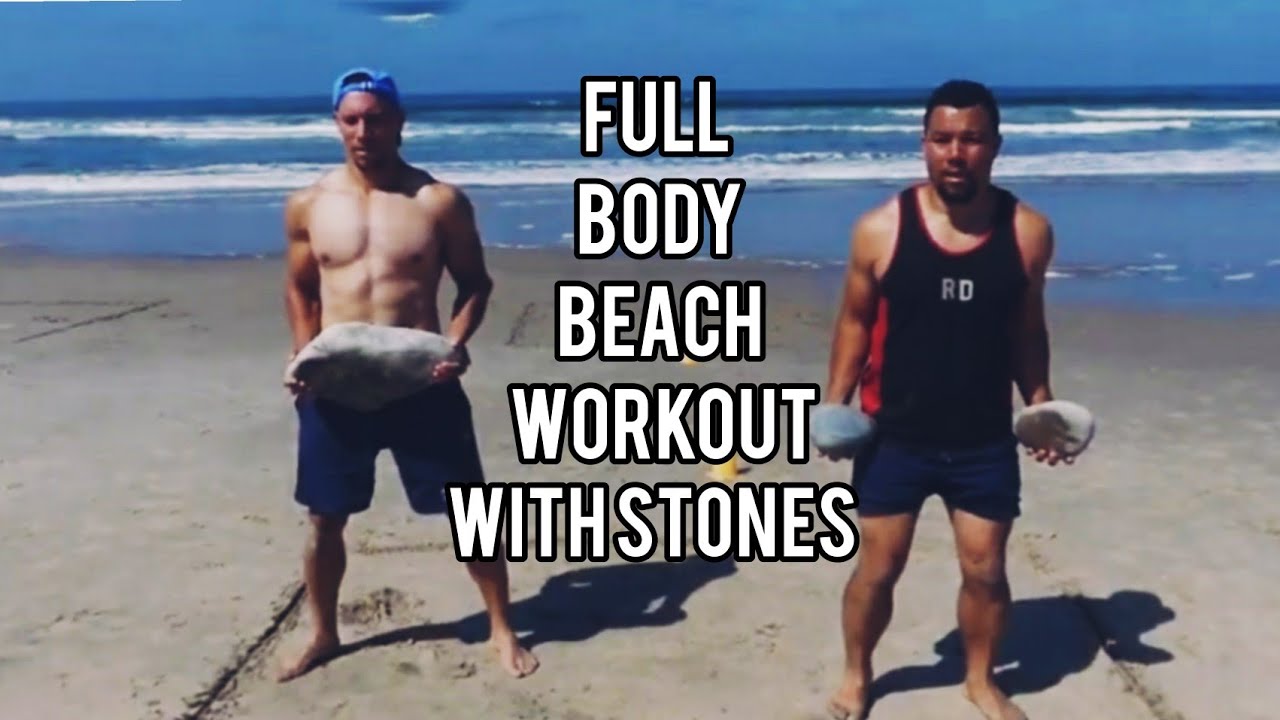 Full Body Beach Workout with Stones | HIIT Workout On The Beach | Intermediate & Advanced