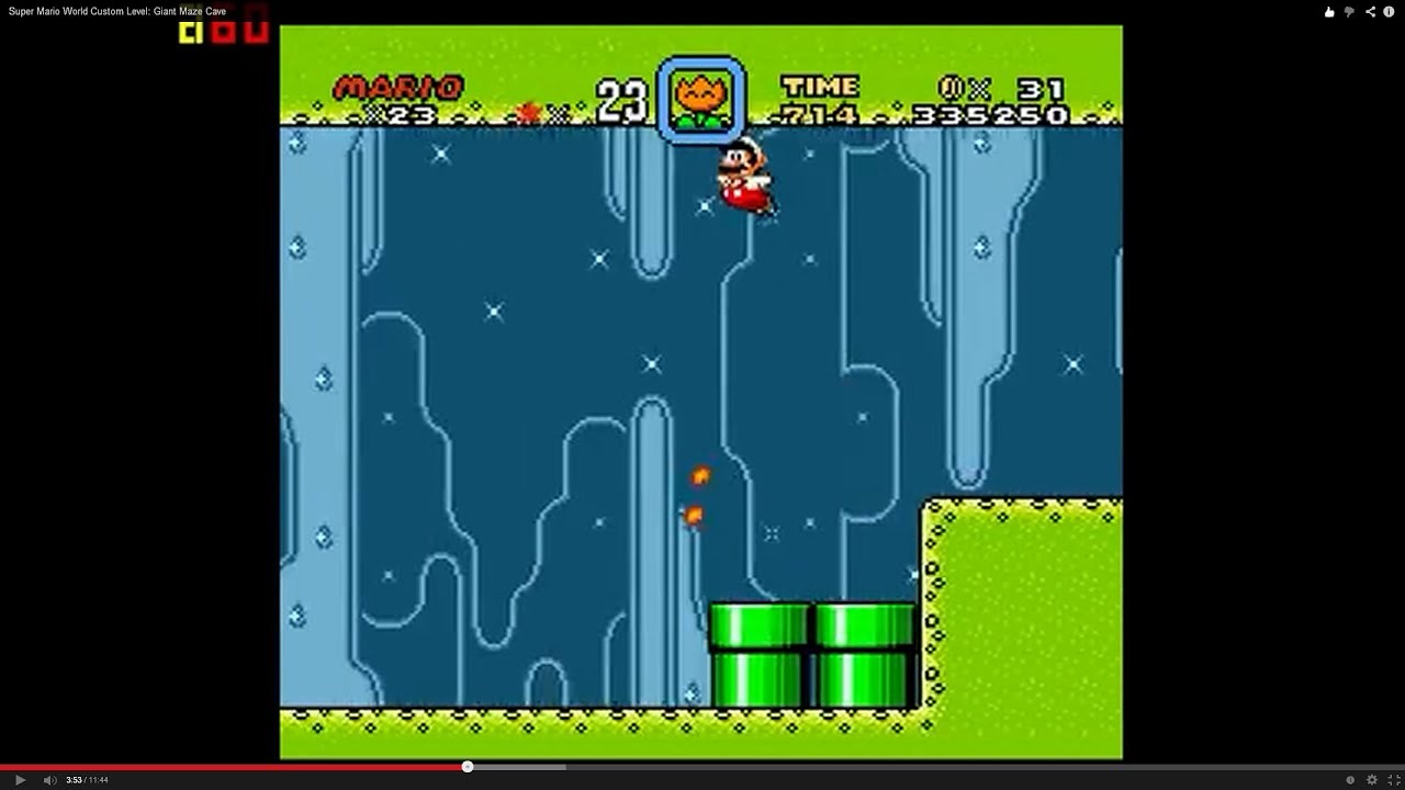 Super Mario World Custom Level: Giant Maze Cave