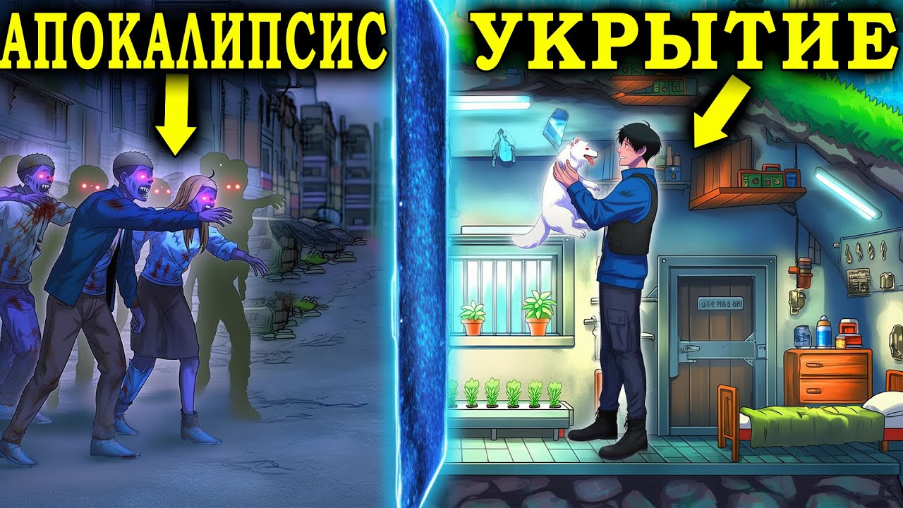 Он Построил Убежище в Другом Мире до Апокалипсиса на Земле! Часть 1–2 | Пересказ манхвы