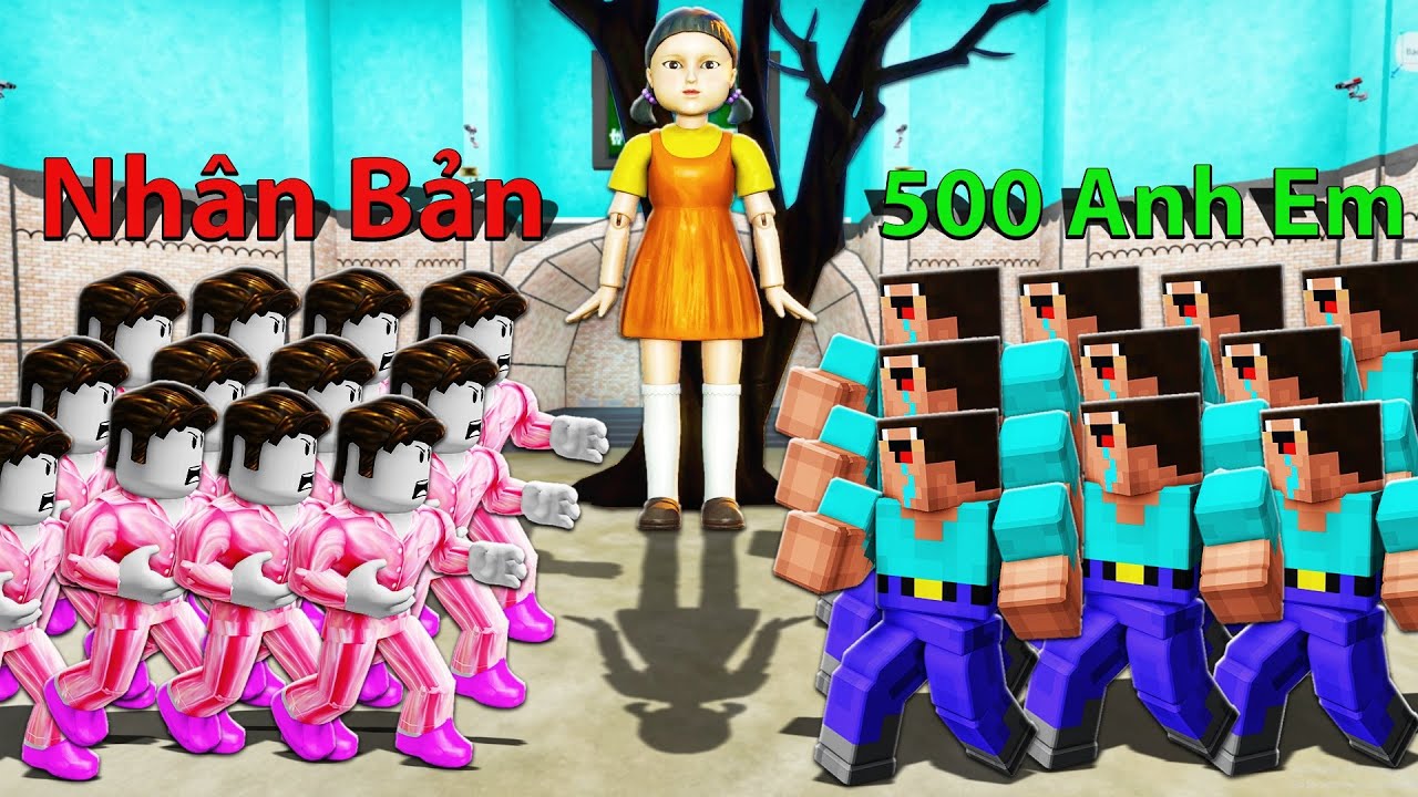 NHÂN BẢN 1000 SLENDERMAN THI ĐẤU SQUID GAME 2 VỚI 500 ANH EM NOOB