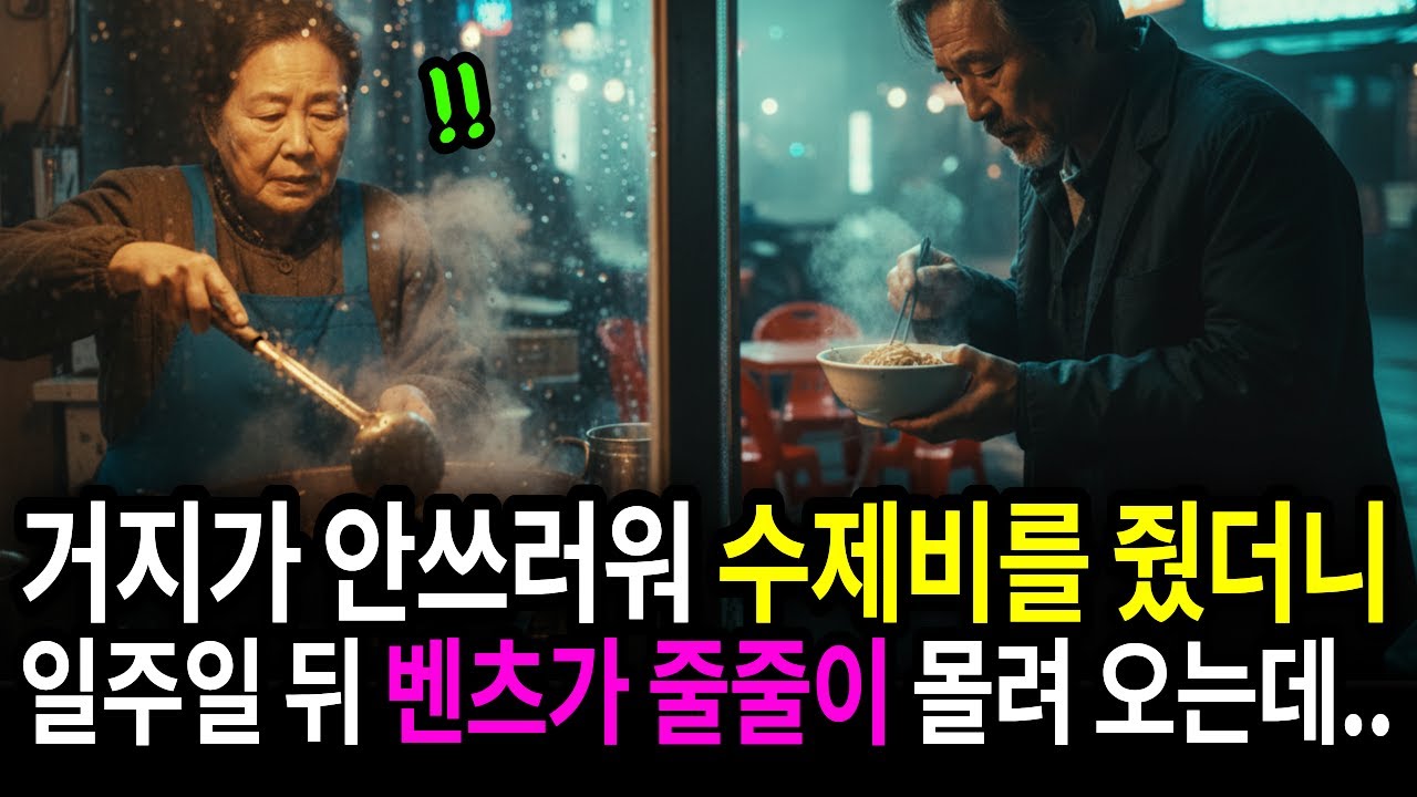 거지에게 수제비 줬는데 일주일 뒤 벤츠가 줄줄이 몰려왔다. [감동사연] [ 오디오북] [사연오디오] [ 노후사연]
