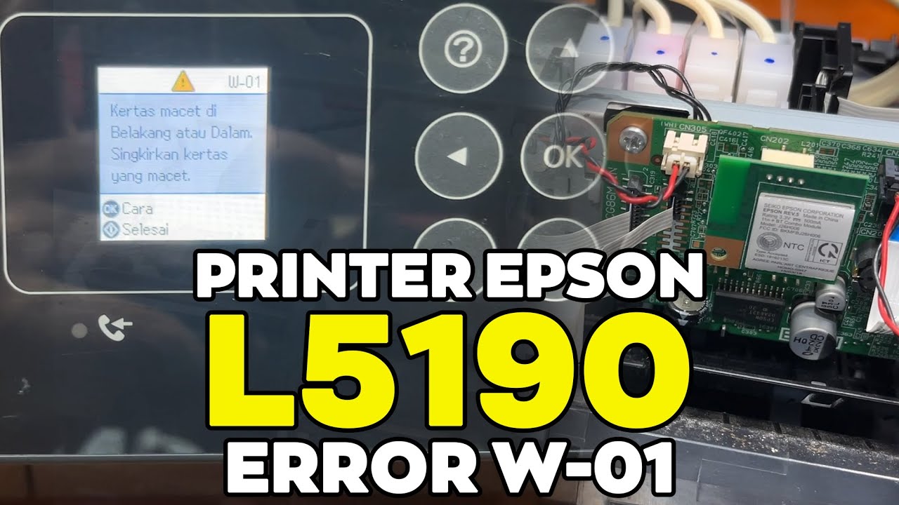 Cara Memperbaiki Printer Epson L5190 Error W-01 | Printer Epson L5190 Paperjam