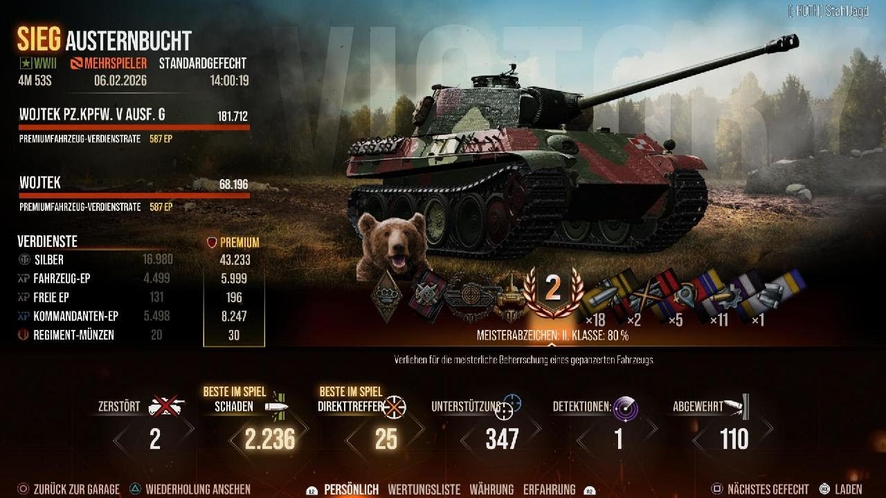 World of Tanks, MVP, Wojtek PZ.Kpfw. V auf Austernbucht 💥💥💥