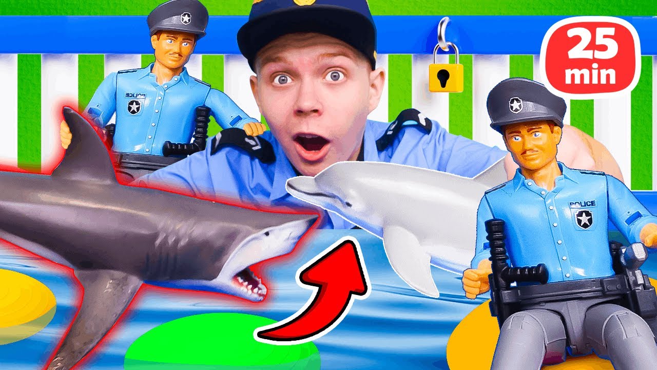 Compilation de jeux avec le gendarme des jouets. Tous les sauvetages sur l’eau. Pour les petits