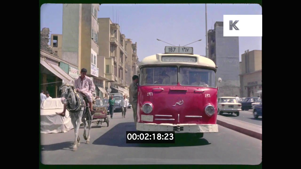 1960s Cairo Driving POVs, Egypt, HD from 35mm