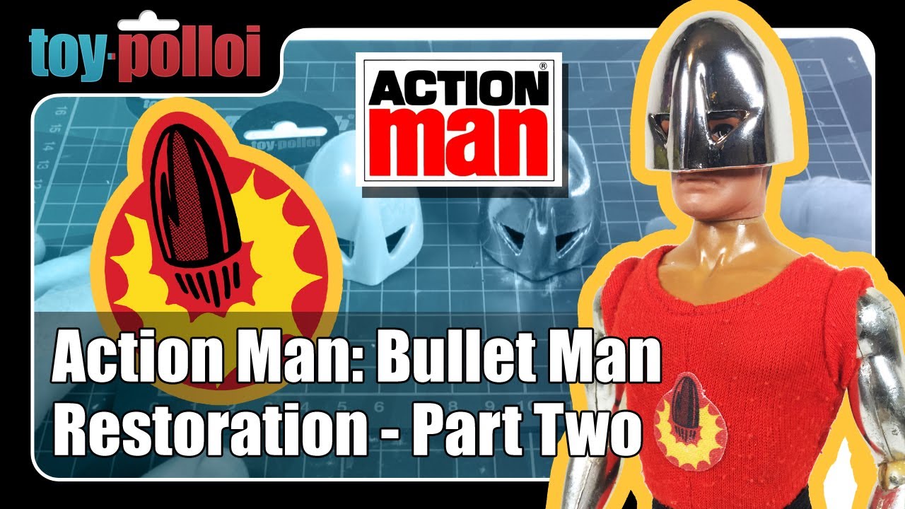 Vintage Action Man Bullet Man restoration - part 2 - Electroplating and Emblem creation - Toy Polloi