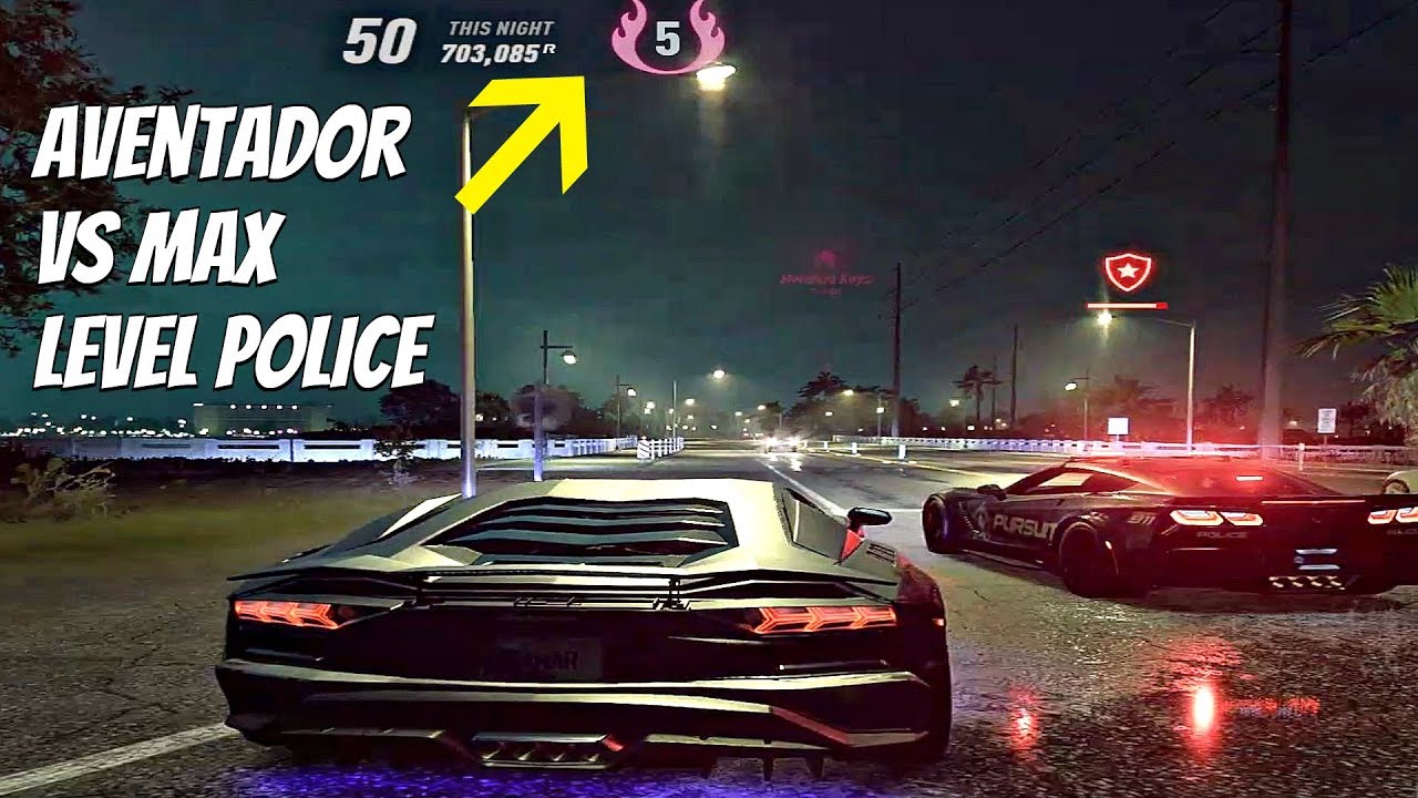 Need For Speed HEAT - Lamborghini Aventador vs MAX Level Police Chase (HEAT Level 5) NFS 2019