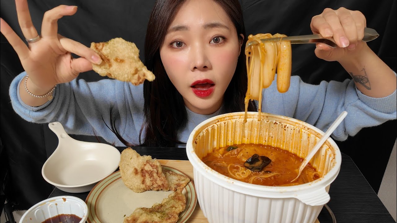 오늘은 마라탕이 필요했다..(생리통 폭식)|Spicy Malatang with Crispy Guobaorou