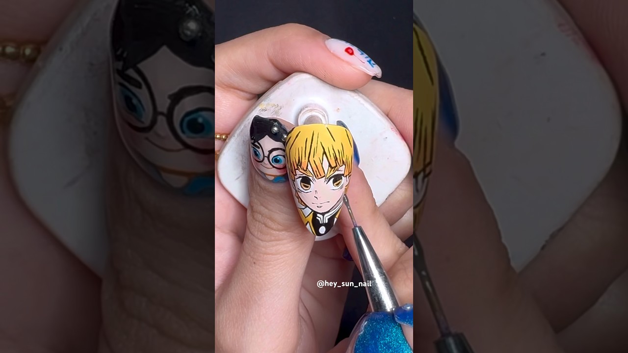 Zenitsu, Demon slayer👺⚡️ #demonslayer #zenitsu  #anime #otaku #animenails #netflix #unique #drawing