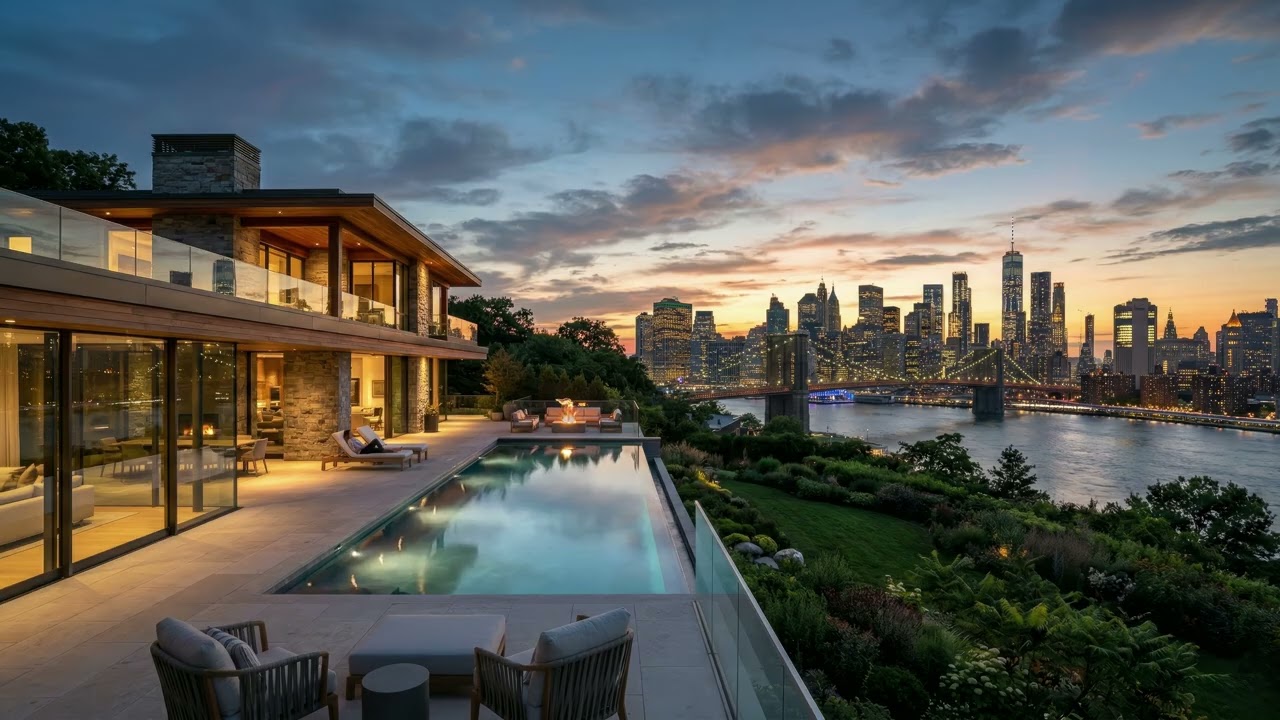 Morning Jazz by the Pool in New York | Smooth Chill Vibes & City Sunrise Ambience